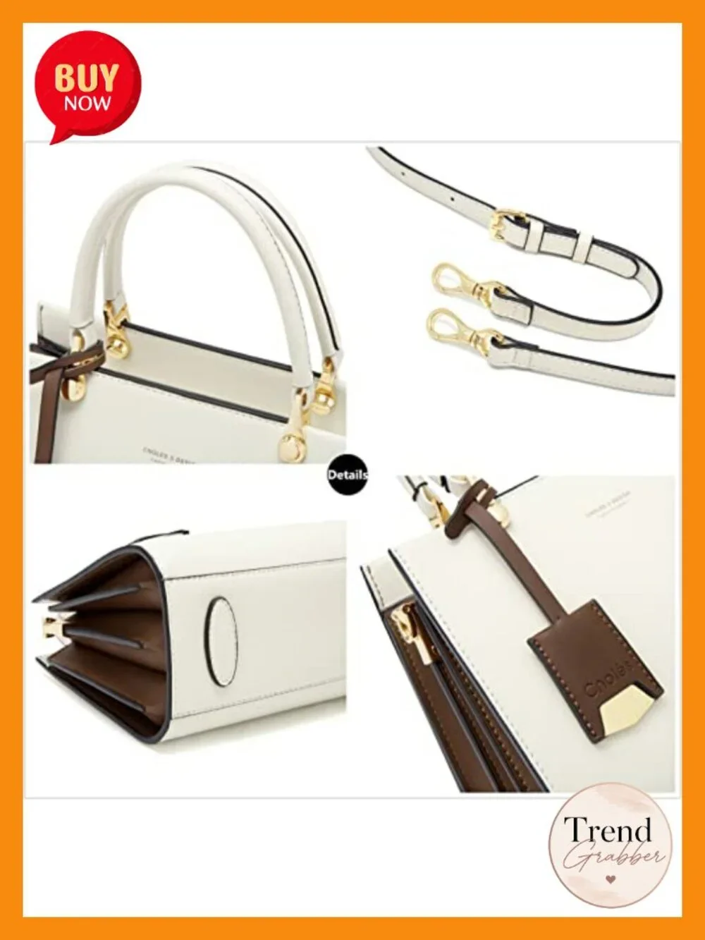 Genuine Leather Satchel Tote Shoulder Bag with Zipper